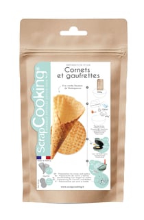 Préparation pour gaufrette/cornet glace vanille  ScrapCooking® - 250 g