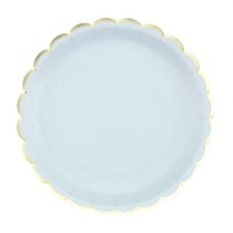 Assiettes festonnées - bleu pastel - 23 cm