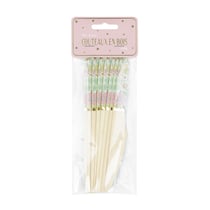 8 petites couteaux en bois Le Papyrus - Shabby et or