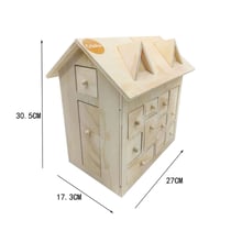 Calendrier de l'Avent maison 3D en bois - 27x17,5x30 cm