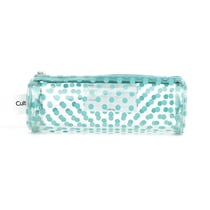Trousse ronde transparente - 1 compartiment - Pois turquoise - Cultura