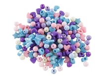 Sachet de perles « rondes et étoiles » tons pastels en plastique - Créalia