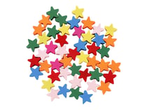 Sachet de perles « étoiles » multicolores en bois - Créalia