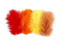 Set de 40 plumes rouges et jaunes - Créalia - 6 à 8 cm