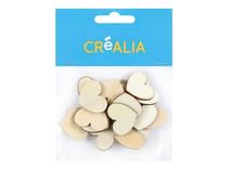 20 cœurs en bois 2,5 cm - couleur naturelle - Créalia