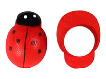 25 coccinelles en bois peint 1,8 cm - rouge - Créalia