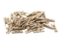 48 pinces à linge 2,5 cm - bois - Créalia