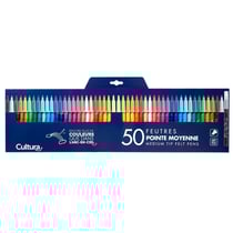 Feutres de coloriage à pointe moyenne - Cultura - 50 pièces