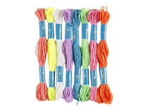 Set 8 fils à broder couleurs fluos - Créalia