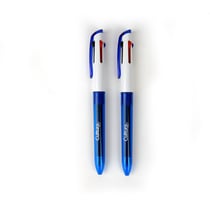 Lot de 2 stylos billes 4 couleurs - Pointe moyenne - Cultura