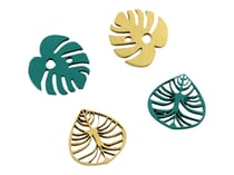 12 accessoires décoratifs en bois peint Motifs Végétaux 3 cm Créalia