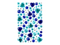 Planche de stickers strass Cœurs Bleus Créalia