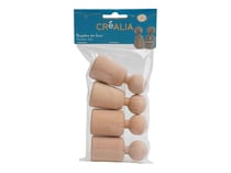4 poupées bois Créalia