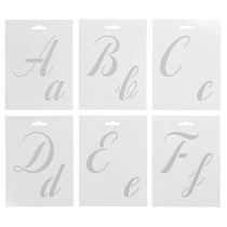 Lot de 26 pochoirs - Lettres calligraphiées - 15 x 20 cm - Créalia