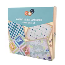 Coffret multi-jeux traditionnel en bois