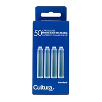 Lot de 50 cartouches courtes - Encre bleue effaçable – Cultura