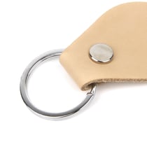 Porte clé en cuir rond couleur naturelle - Créalia