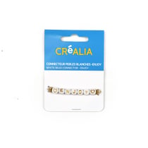 Connecteur à perles nacrées pour bijoux - mot ENJOY - Créalia