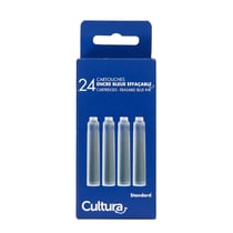 Lot de 24 cartouches courtes encre bleue effaçable – Cultura