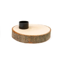Porte bougie rondin de bois - 12 cm - Créalia