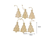 Lot de 6 sapins en bois – 12 cm - Créalia