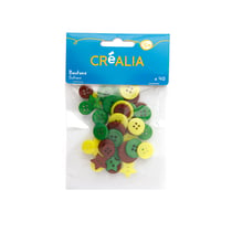 BOUTONS VERT JAUNE MARRON X40