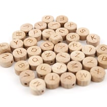 Perles alphabet en bois - Créalia