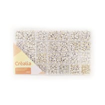 Boite de perles blanche et or alphabet avec étoile - Créalia