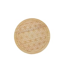 Plateau Fleur de Vie en bois - Ø20 cm