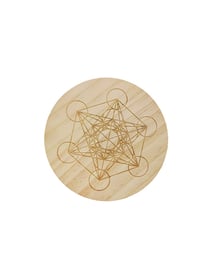 Plateau Cube Metratron en bois - Ø15 cm