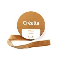 Ruban en velours - Ocre uni - 2cm x 3m - Noël Tradition – Créalia 