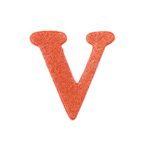 Patch lettre V thermocollant orange - Créalia