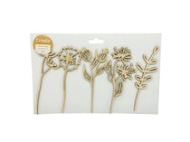 Fleurs en bois ajouré x 5 - 16 cm - Collection Pâques - Créalia