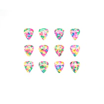 12 médiators celluloïd - 0,81mm - Rainbow - Shiver