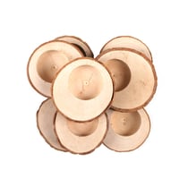 Bougeoir en bois x 8 – 9 x 9 cm – Collection mariage « Rustic wedding » – Créalia