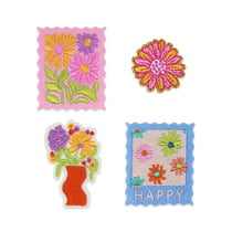 Set de 5 pacth - Floraux brodés - Créalia