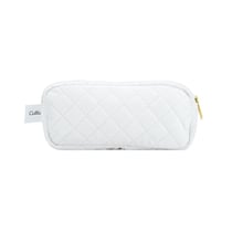 Trousse rectangulaire 2 compartiments Cultura - Velours bleu vert