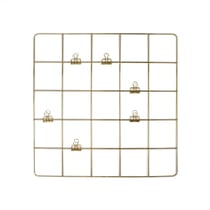 Grille pêle-mêle - 50 x 50 cm - Doré - Cultura