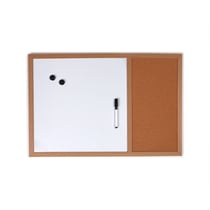 Tableau blanc magnétique et liège - 60 x 40 cm - Cultura