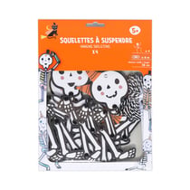 Lot de 4 squelettes à suspendre Halloween - Créalia