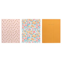 Carnets A6 x3 - 64 pages - Rose et Jaune - Cultura