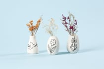 Coffret 3 vases en céramique à décorer - Créalia