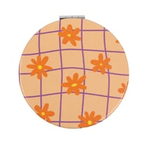 Miroir de poche - 7,2 cm - Floral rétro - Cultura