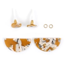 Kit boucles d'oreilles - Jaune - Acier inoxydable - Créalia