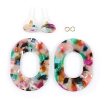 Kit boucles d'oreilles - Multicolore - Acier inoxydable - Créalia