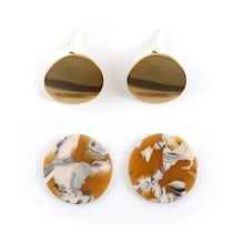 Kit boucles d'oreilles - Jaune - Acier inoxydable - Créalia