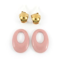 Kit boucles d'oreilles - Rose - Acier inoxydable - Créalia