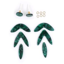 Kit boucles d'oreilles - Vert - Acier inoxydable - Créalia