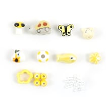 Perles céramique kawaï - Jaune - Créalia