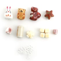 Perles céramique kawaï - Marron - Créalia